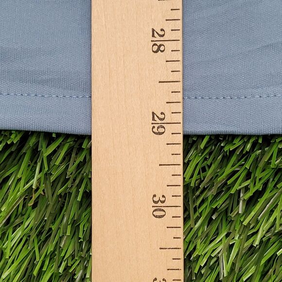 Vintage 70s Disco Hippie Button Shirt XL 25x29 Blue - Picture 11 of 12